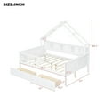 thumbnail image 2 of Harper & Bright Designs Full Size House Bed Frame with Drawers, House Platform Bed with LED Lights, Storage Shelves & Drawers, Wood Daybed with Roof and Guardrail for Boys Girls, White, 2 of 14