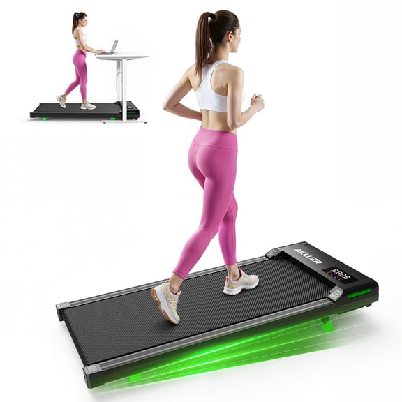Under Desk Treadmill with 5° Foldable Incline, 2.5HP, 330 Lbs Capacity, Quiet Walking Pad with Remote Control & LED Display, Compact Portable Treadmill for Home Office Walking Jogging