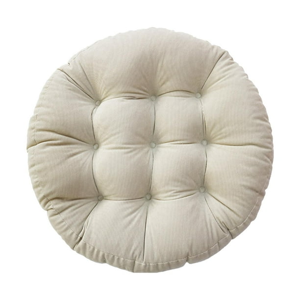 Cojín redondo para asiento de silla, suave, 55 x 55 cm, decorativo, lavable, cómodo para patio. Beige