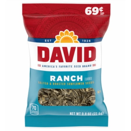 David Seed Sunflower Seeds, Ranch, 0.8 Ounce, 36 count
