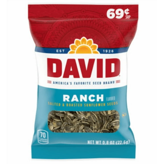 David Seed Sunflower Seeds, Ranch, 0.8 Ounce, 36 count
