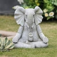 thumbnail image 5 of LuxenHome Gray MgO Meditating Elephant Statue, 5 of 8