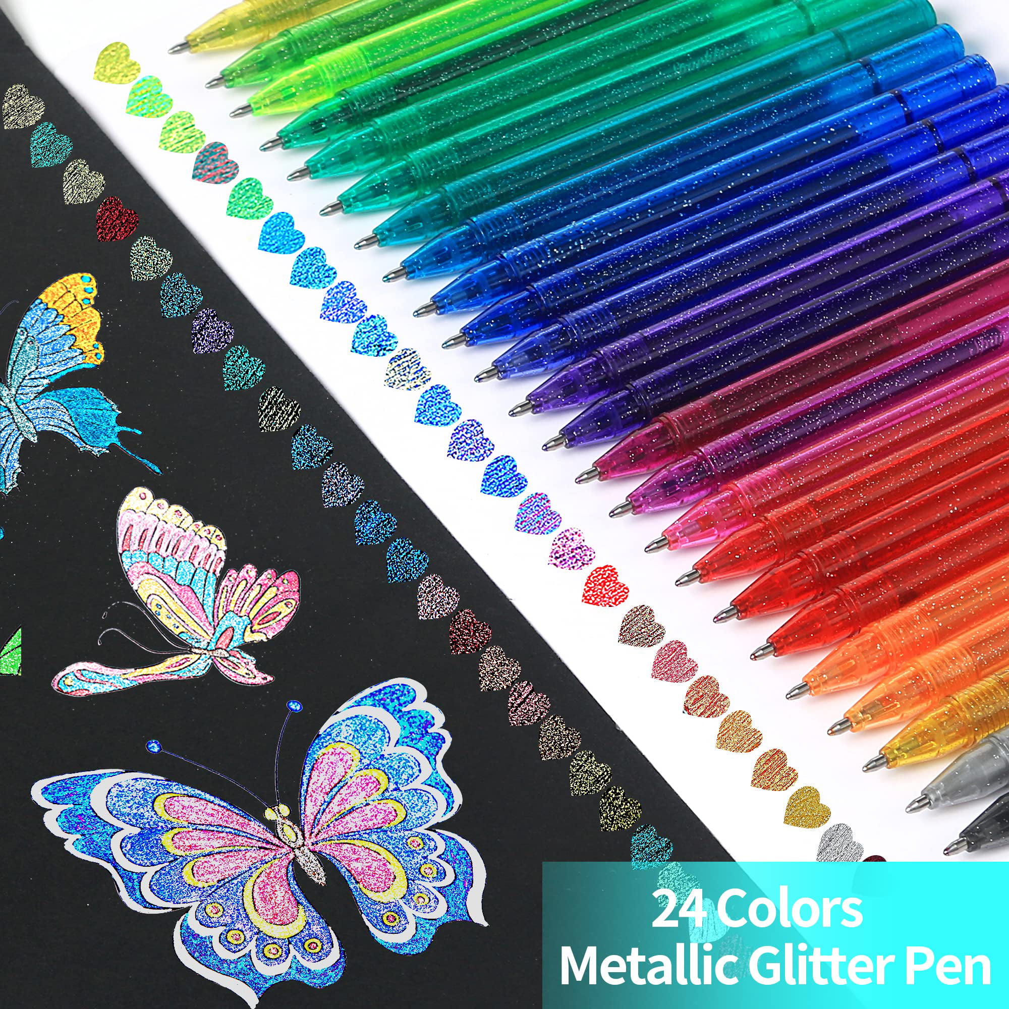 Glitter Gel Pens Coloring Books  Glitter Gel Pen Coloring Set - 24pc/set Colors  Gel - Aliexpress