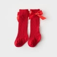 thumbnail image 3 of Baby Girls Knee High Socks Breathable Cutout Mesh Cute Bows Dress Socks Newborn Stockings Clothing Accessories, 3 of 7