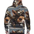 thumbnail image 7 of Wukai Steampunk Squirrel Pilot Print Men Hoodies Fleece Sweatshirts Long Sleeve Sweaters Pullover Fall Outfits Winter Clothes-Small, 7 of 7