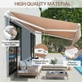 thumbnail image 5 of 9.8x8.2FT Manual Retractable Awning, Waterproof Sun Shade Cover Shelter, Heavy Duty Aluminum Canopy with Adjustable Slope and Crank Handle, Khaki, 5 of 7