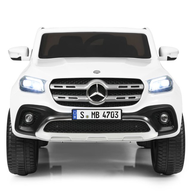 Patiojoy 2-Seater Electric Kids Ride On Car Licensed Benz Toy Car with Remote Control White