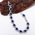 thumbnail image 3 of Blue Sapphire, CZ 925 Sterling Silver Adjustable Tennis Bracelet 7-8" B1228, Blue Sapphire Bracelet, Blue Bracelet, Oval Bracelet, 3 of 6