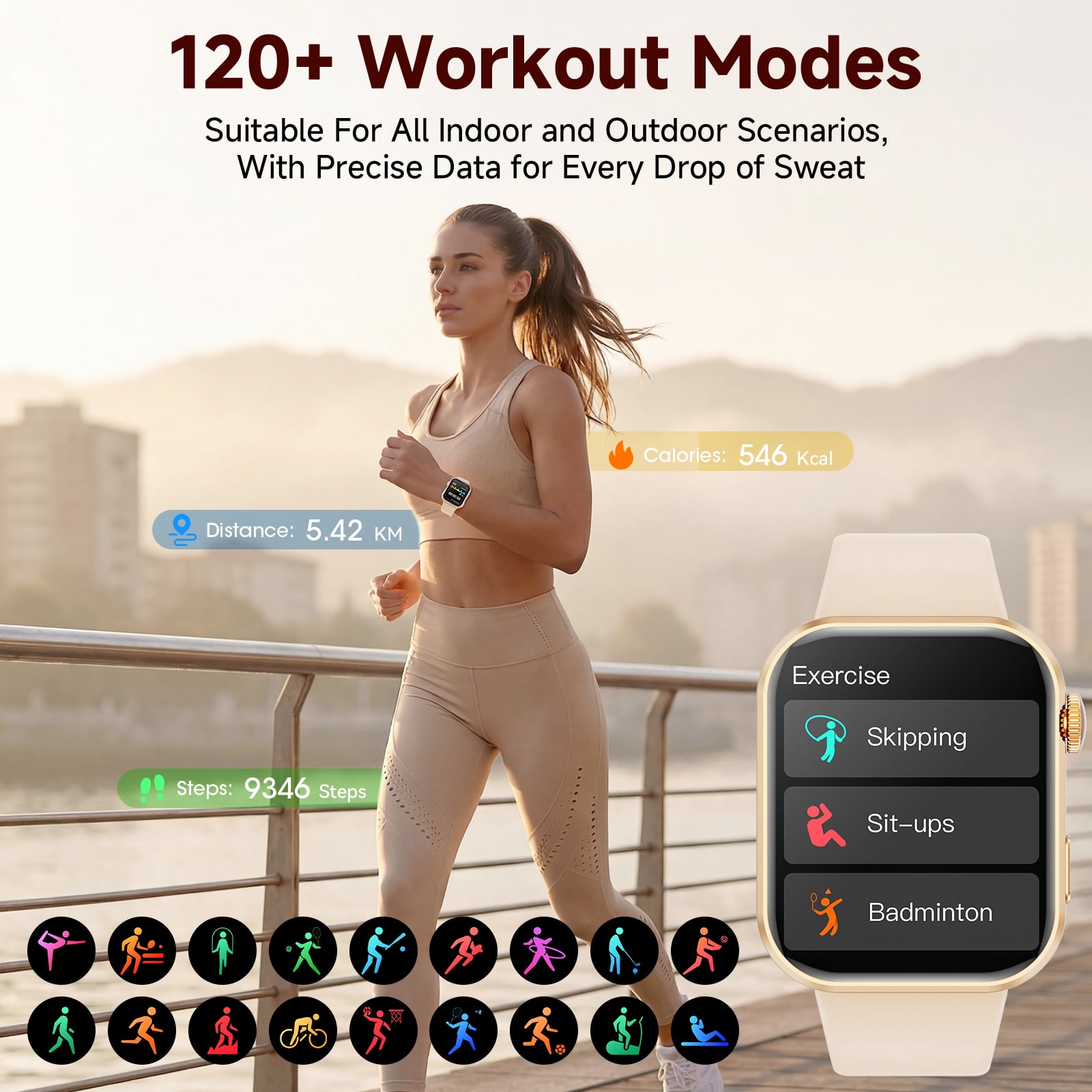 Mingdaln AI Smart Watch (Zinc allo), with ChatGPT , Smartwatch for Android and iphone, 1.95'' with Bluetooth Calls/120+ Sports Modes /Fitness watch, IP68 Waterproof for Women and Men (Pink)
