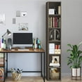 thumbnail image 2 of 6-Tier Open Shelf Storage Organizer 6-Cube Standard Wood Bookcase 70.9" Tall Cabinet Bookshelf Wall Shelf Display Stand for Home Office, Oak, 2 of 7