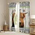 thumbnail image 3 of Homewish Highland Cattle Blackout Curtains Set of 2 (52x84 Each) for Kids Children Boys Girls,Rustic Cabin Window Curtains,Retro Vintage Curtains and Drapes,Lightweight Room Decor, 3 of 6