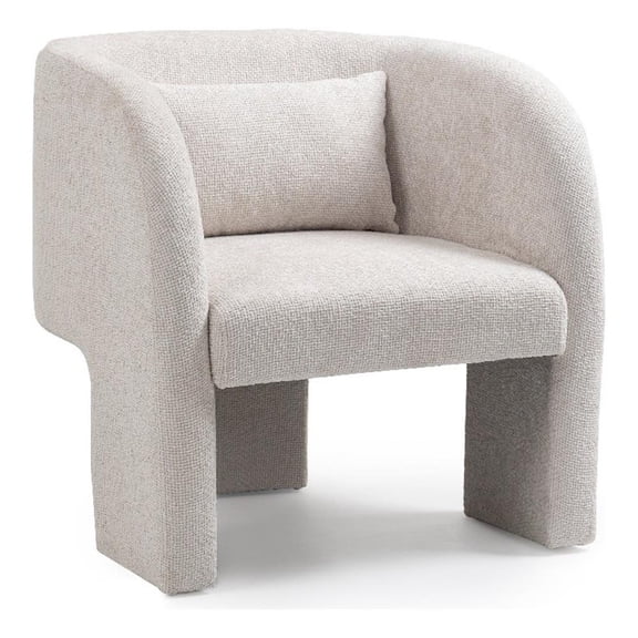 Meridian Furniture Sawyer Cream Chenille Fabric Accent Chair