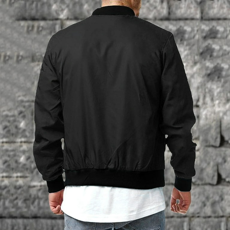 Black Mens Jacket Mens Autumn And Winter Casual Sports Large Black Mens Jacket Mens Autumn And Winter Casual Sports Large