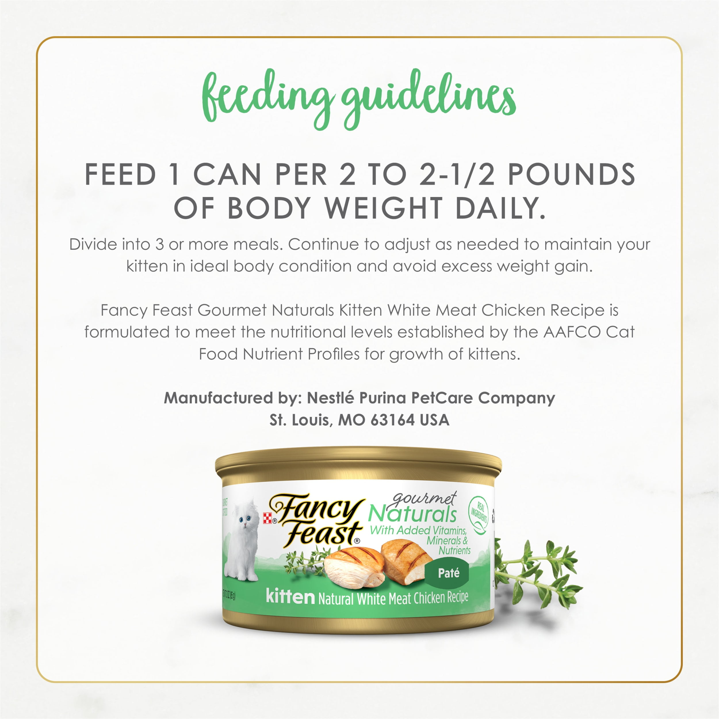 Purina Fancy Feast Gourmet Naturals Pate Wet Cat Food, Whitemeat Chicken, 3 oz Cans (12 Pack)