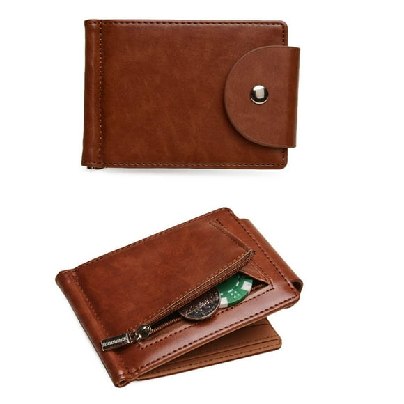 TopLLC Men's Wallets Men Leather Multi-card Card Wallet Zipper And Hasp Fold Card Package Men Bags