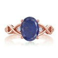 thumbnail image 2 of Gem Stone King 2.09 Ct Oval Blue Lapis 18K Rose Gold Plated Silver Ring (Size 6), 2 of 4