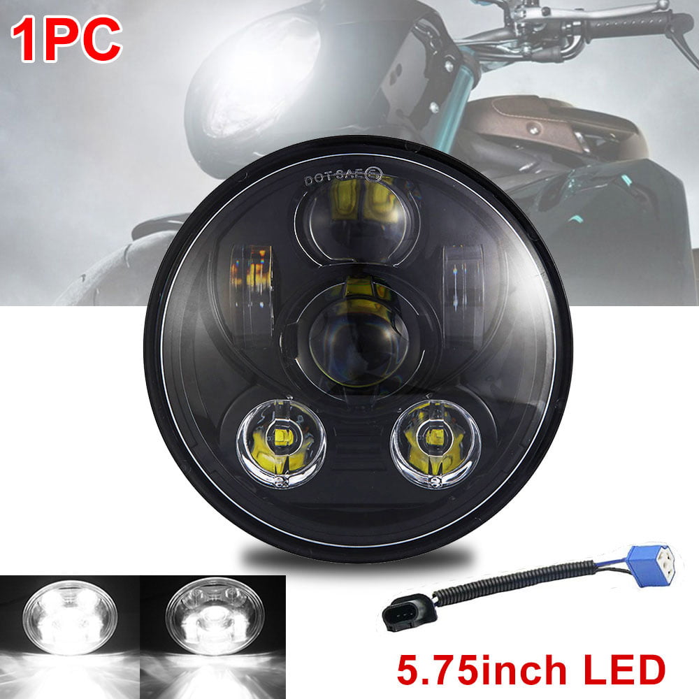 Octane 7" inch Round Chrome Black Dual Low/Hi HID LED Octane Headlights Pair