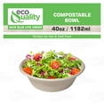 thumbnail image 4 of [100 Pack] 40 oz Round Disposable Compostable Paper Bowls Heavy-Duty, Eco-Friendly Natural Bagasse Unbleached, Heat Resistant, 100% Biodegradable Salad Bowls Alternative to Plastic, 4 of 9