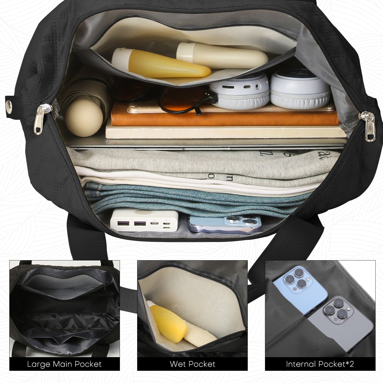 Expandable Rolling Travel Bag With 360° Detachable Wheels Trolley Sleeve Pocket Foldable Luggage Bag Waterproof Carry On Overnight Tote Duffle Bag For Home Storage Gym Moving Camping