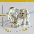 thumbnail image 4 of Elephant Statue African White Table Sculpture, Desktop Art Figures Great Gift Animal Figurines Home Décor, Crafts Decorations for Living Room Party Foyer (White-Elephant), 4 of 10