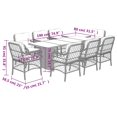 thumbnail image 5 of vidaXL 9 Piece Garden Dining Set with Cushions Brown Poly Rattan, 5 of 5