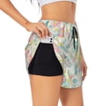 thumbnail image 1 of Balery Watercolor Wildflowers Pantalones cortos deportivos para mujer con forro y dos bolsillos, elásticos, para entrenamiento, gimnasio, yoga-XX-Large, 1 of 7