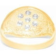 thumbnail image 5 of Floreo 10k Yellow Gold 15mm Two-Tone Flower CZ Openwork Ring, Sizes 5 - 13, 5 of 6