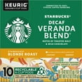 thumbnail image 2 of Starbucks Decaf Veranda Blend Blonde Roast K-Cup Coffee Pods, 10 ct (Package May Vary), 2 of 4
