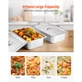 thumbnail image 2 of VEVOR 4-Pan Commercial Food Warmer, Electric Steam Table with Independent Temperature Control, 450W x 4 Stainless Steel Buffet Catering Food Warmer with Undershelf and Workspace, 2 of 9