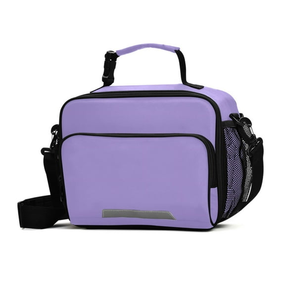 ALAZA Lavender Purple Lunch Box Insulated Cooler Bag Reusable Tote Bags Shoulder Strap