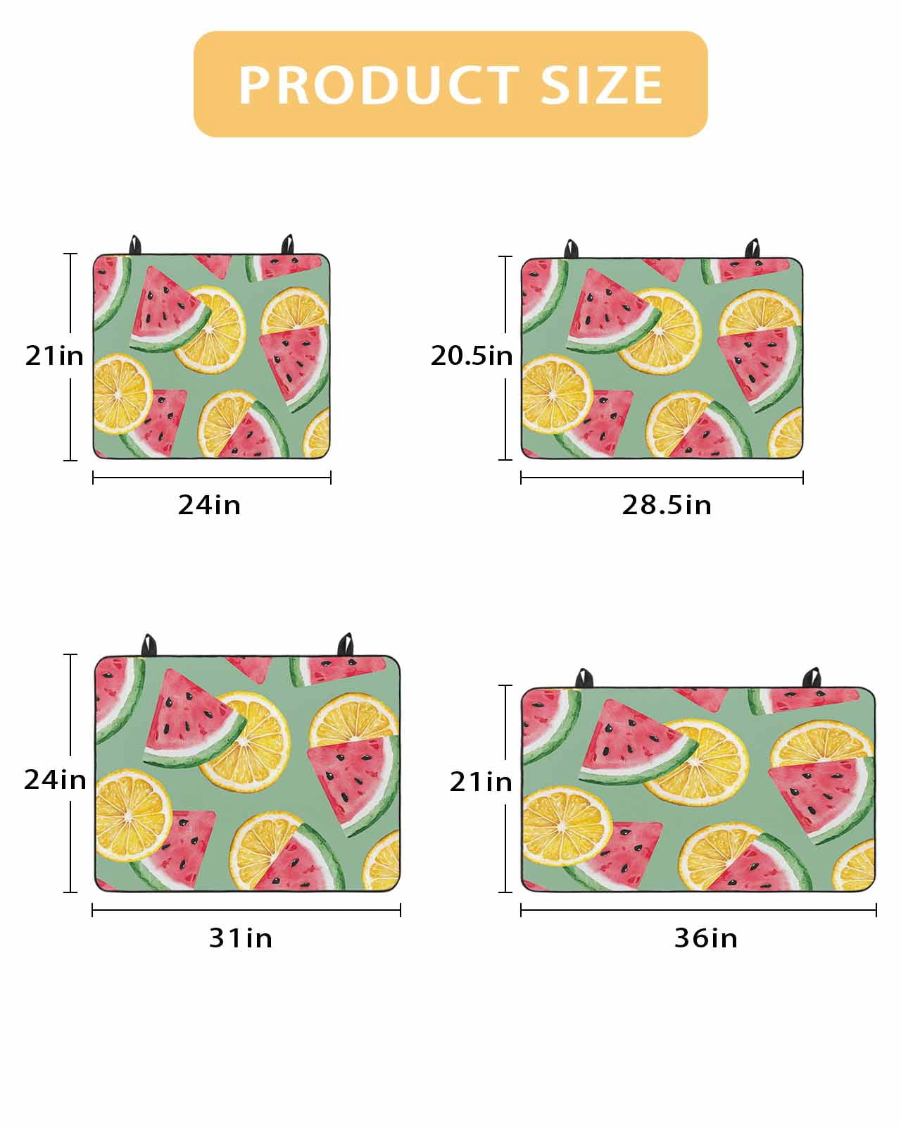 nqOlkjepod Large Induction Cooktop Protector Mat 24"x21", Red Watermelon Stove Top Covers for Electric Stove, Lemon Summer Fruit Country Pastoral Stove Burner Cover Mats, Glass Top Stove Cover