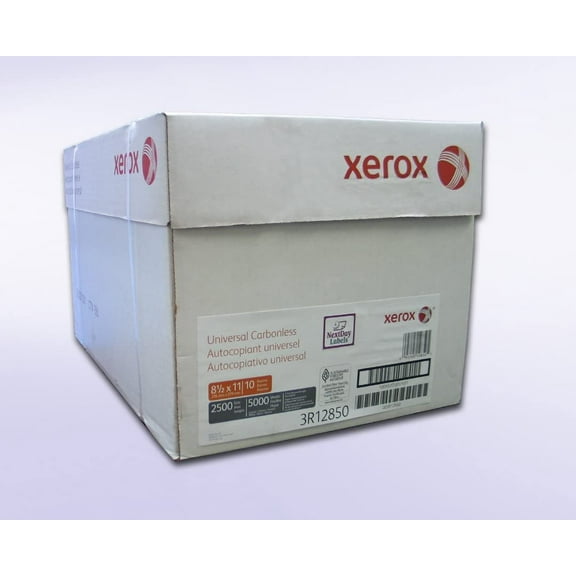 Xerox Premium 2 Part Digital NCR White/Yellow Carbonless Paper, Letter Size 8.5 x 11 White/Yellow, 10 reams per Pack, 5000 Sheets 2,500 Sets Item # 3R12850