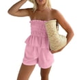 thumbnail image 4 of MAIHAN Women Vacation Outfits Summer Outfits for Women 2026 Short Sleeve Tops Shorts Set 2pcs Women Tops and Trousers Set Cotton Outfits Sets, 4 of 6