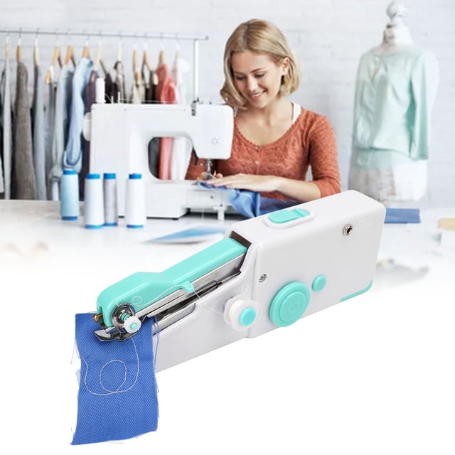 Handheld Sewing Machine, Portable Mini Sewing Machine Hand Held Small Mending Machine Household Tool For Fabrics Clothing Kids Cloth Home DIY Beginners Travel Quick Sewing