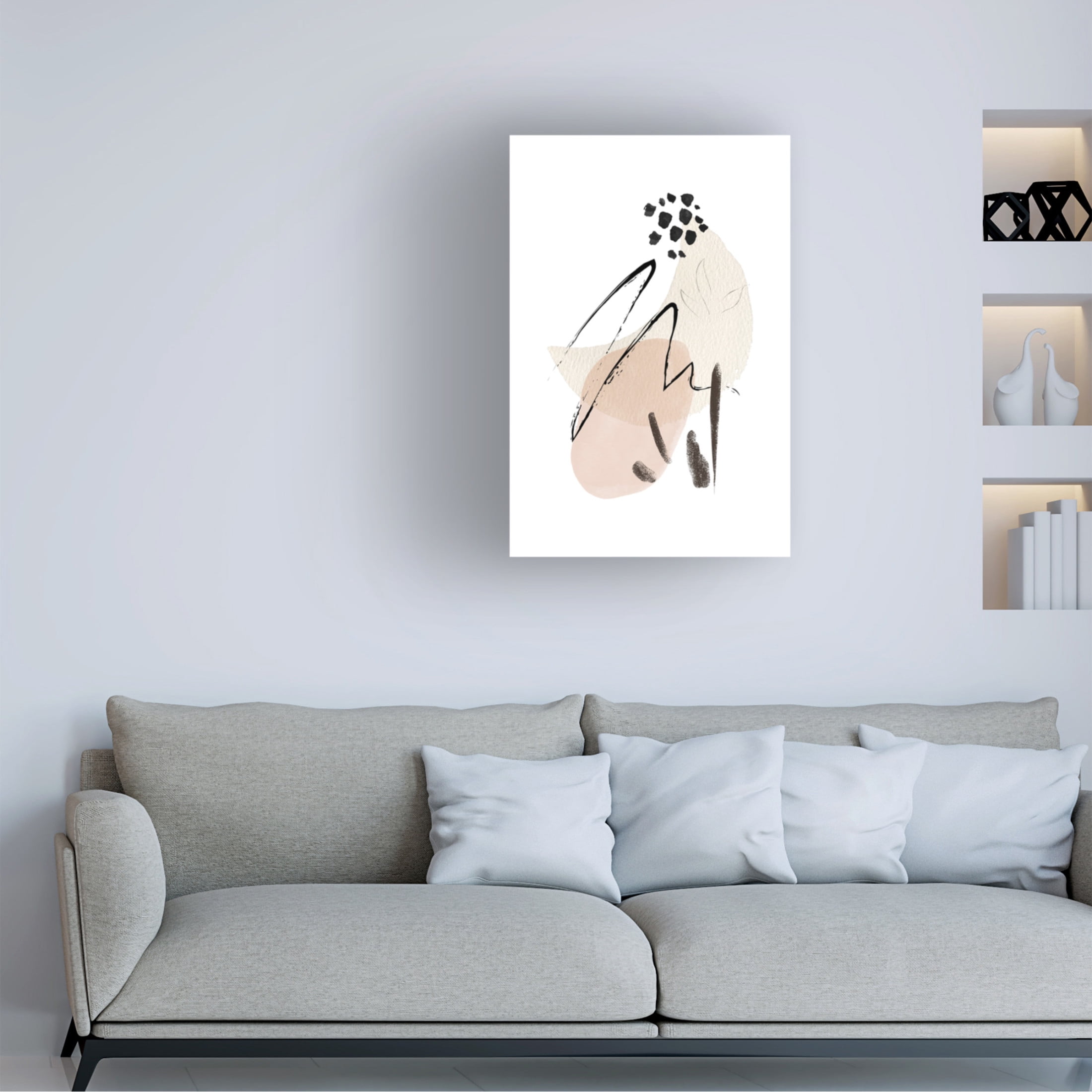 Trademark Fine Art Sally Ann Moss Simple Beige 1 Canvas Wall Art