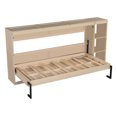 thumbnail image 6 of Harper & Bright Designs Twin Murphy Bed Wall Bed with Bookshelf, Twin Size Cabinet Bed Folding Wall Bed for Guest Room Office, Natural, 6 of 15