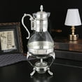 thumbnail image 3 of Ensemble de Cafetière en Verre, Cafetière Turque Vintage avec Filtre en Acier Inoxydable Réutilisable, Cafetière à Verser, Théière, Tasses en Métal, Plateau, 3 of 7