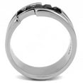 thumbnail image 3 of High polished (no plating) Stainless Steel Ring with Top Grade Crystal in Jet for Women Jet Stone Color Style TK3284 Size 11, 3 of 4
