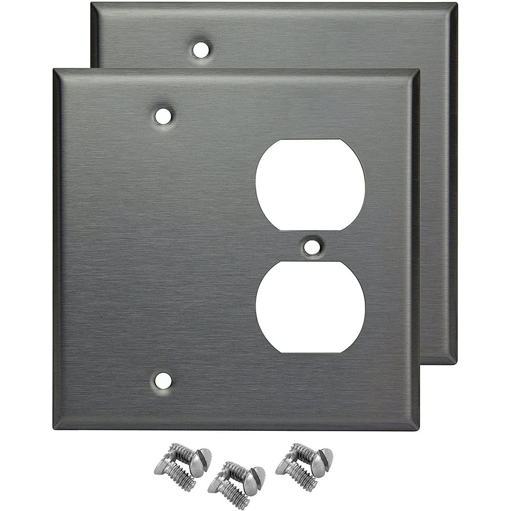 Pack of 2 Wall Plate Outlet Switch Covers by SleekLighting Decorative