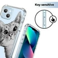thumbnail image 5 of Cute Cat Clear Case for iPhone 13 Mini,Aesthetic Art Design Case for Men Women,Unique Soft Transparent TPU Bumper Case Cover, 5 of 5