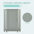 thumbnail image 6 of Harper & Bright Designs Bathroom Triangle Cabinet with Doors, Modern Storage Corner Cabinet for Small Space, Gray, 6 of 15