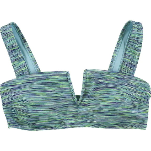 American Eagle Womens 3-Tone Bandeau Swim Top, Green, Large