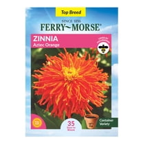 Ferry-Morse 340MG Zinnia Aztec Orange Annual Flower Seeds, Full Sun