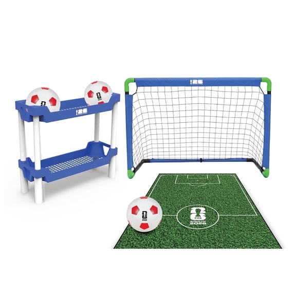 eKids FIFA World Cup 2026 Soccer Goal for Kids, Includes 3 Soccer Balls for Outdoor Games