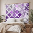 thumbnail image 3 of Purple Morocco Tapestry for Bedroom Wall Hanging Tapestry, Rustic Country Smear Street Mottled Art Ceiling Backdrop Tapestries Poster Blanket Wall Decor for Teens Room Living Room Dorm 51" x 59", 3 of 8