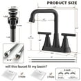 thumbnail image 6 of KINGTACK Bathroom Sink Faucet, 4 inch Matte Black Bathroom Faucets with Pop-up Drain and Supply Lines, Stainless Steel 2-Handle Centerset Faucet for Bathroom Faucet 3 Hole, 6 of 10