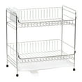 thumbnail image 6 of IRIS 2-tier Medium-sized Dish Rack with Drain Spout, White, 6 of 10