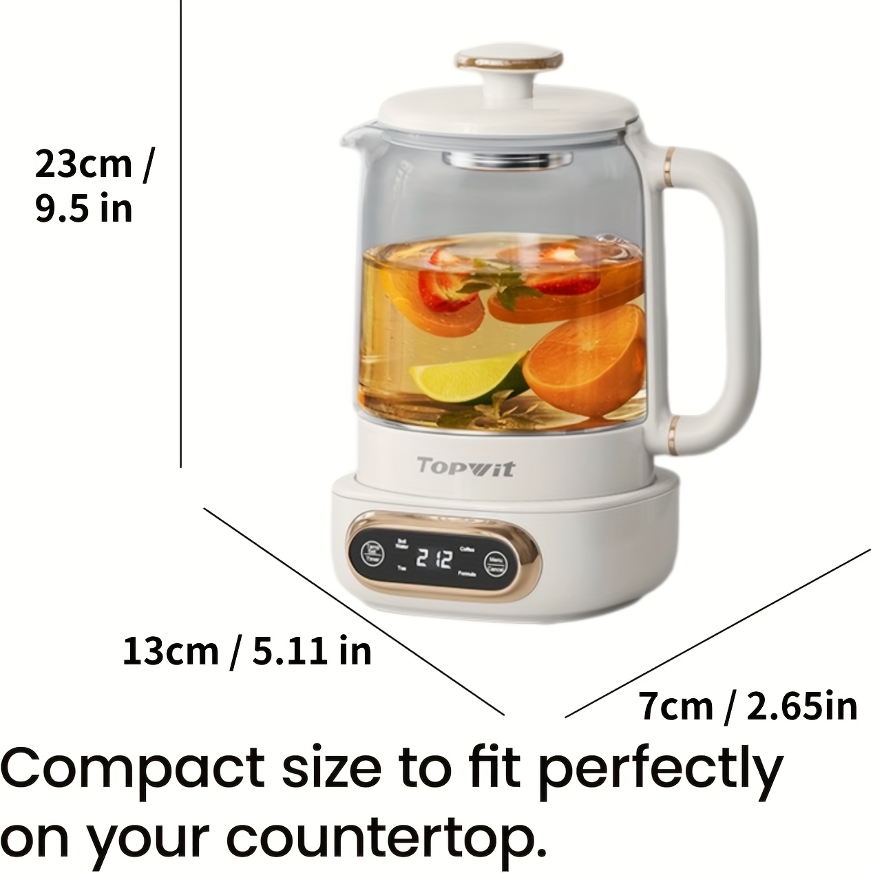 Electric Glass Kettle with Removable Infuser | 0.8L 8-in-1 Programmable Brewer | 11 Temp & 4 Preset Modes