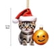 thumbnail image 3 of Colgante de coche de Navidad para gatos - Decoración colgante festiva para espejo retrovisor, mochila y hogar, adorno navideño rojo y verde, 3 of 8
