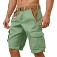 thumbnail image 5 of Nestiefly Mens Cargo Shorts Elastic Waist Cotton Shorts Relaxed Fit Casual Summer Hiking Shorts with Multi Pockets Mint Green 3XL, 5 of 5